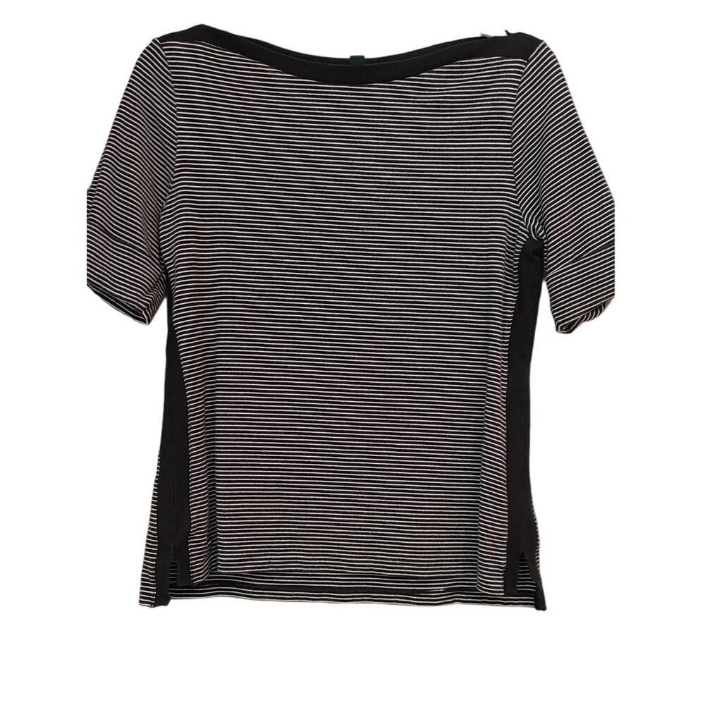 Lauren Ralph Lauren Top Blouse Shirt Striped Black White Large